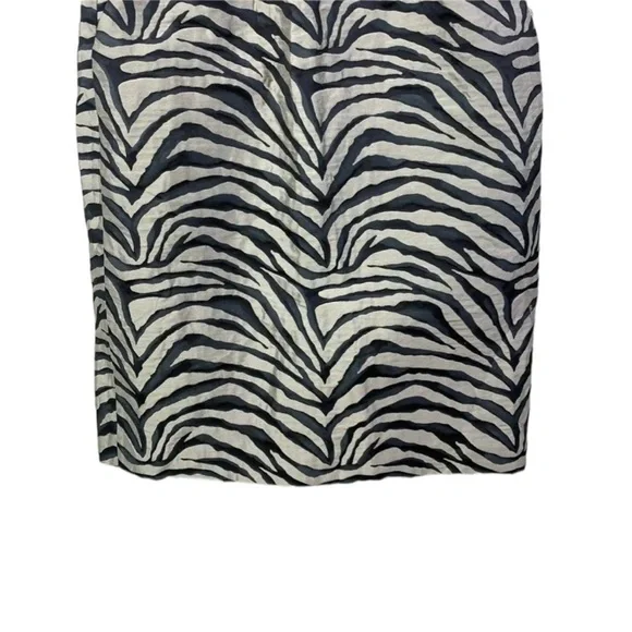BANANA REPUBLIC Zebra Print Sleeveless Mini Sheath Dress in Black/Gold Size 4 - Picture 8 of 11